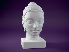 Gandhara Buddha 8 inches in White Natural Versatile Plastic