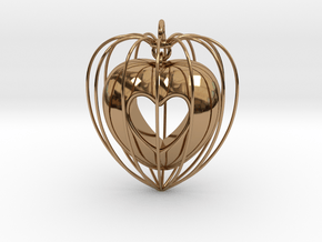 Heart Pendant in Polished Brass (Interlocking Parts)