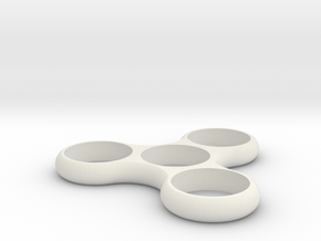 Tri Fidget Spinner in White Natural Versatile Plastic