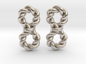Twistfinity Earrings in Rhodium Plated Brass