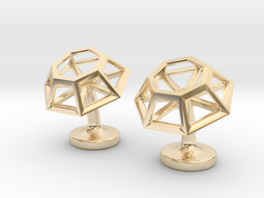 Geometric Cufflinks in 14k Gold Plated Brass