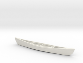 1/24 Scale 18 Ft Canoe in White Natural Versatile Plastic