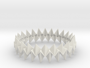 Small Bracelet WB - Origami Inspired Design   in White Natural Versatile Plastic