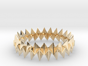 Small Bracelet WB - Origami Inspired Design   in 14k Gold Plated Brass