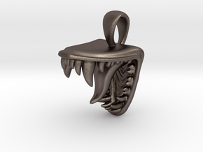 Maw Pendant in Polished Bronzed Silver Steel