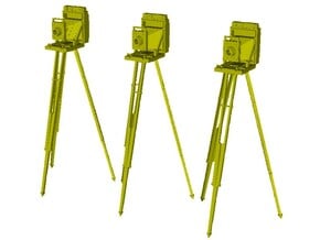 1/20 scale vintage cameras with tripods x 3 in Smooth Fine Detail Plastic