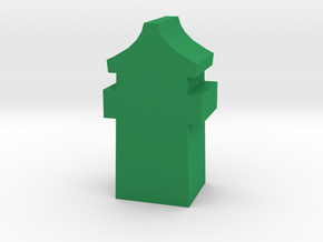 Game Piece, Ancient China Watchtower in Green Processed Versatile Plastic