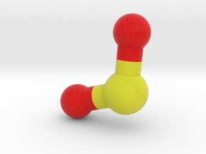 Sulfur dioxide Molecule Model. 4 Sizes. in Full Color Sandstone: 1:10