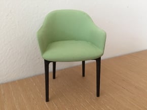 Upholstered Chair, 1:12, 1:24 in White Processed Versatile Plastic: 1:12