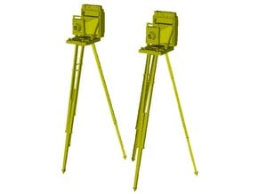 1/18 scale vintage cameras with tripods x 2 in Tan Fine Detail Plastic