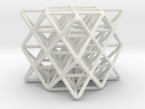 64 sided tetrahedron grid in White Natural Versatile Plastic