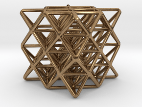 64 sided tetrahedron grid in Natural Brass