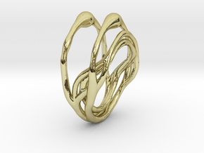 Pulp_Band in 18k Gold Plated Brass: 6 / 51.5