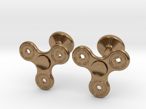 Fidget Spinner Cufflinks - SMALL in Natural Brass
