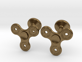 Fidget Spinner Cufflinks - SMALL in Natural Bronze