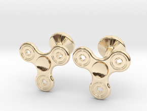 Fidget Spinner Cufflinks - SMALL in 14k Gold Plated Brass