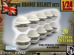 1-24 Brodie Helmet Set3 in White Natural Versatile Plastic