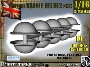 1-16 Brodie Helmet Set2 in White Natural Versatile Plastic