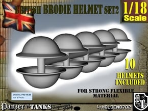 1-18 Brodie Helmet Set2 in White Natural Versatile Plastic