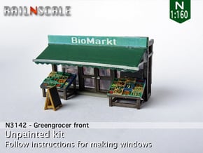 Greengrocer front (N 1:160) in Smooth Fine Detail Plastic