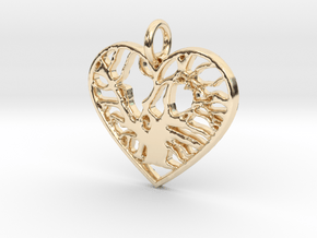 Angel Oak Tree - heart in 14K Yellow Gold