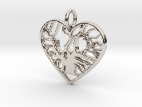 Angel Oak Tree - heart in Platinum