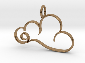 Curvy Cloud Pendant Charm in Natural Brass
