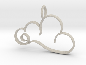 Curvy Cloud Pendant Charm in Natural Sandstone