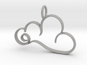 Curvy Cloud Pendant Charm in Aluminum