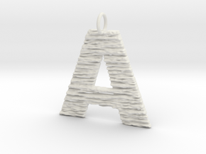 Trendy Modern Monogram A Initial Pendant Charm in White Natural Versatile Plastic