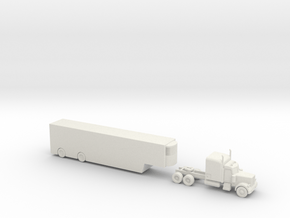 Peterbilt 379 with Car Carrier - 1:200scale in White Natural Versatile Plastic
