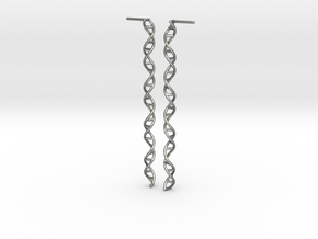 Double Helix 73 mm (2.9") Earrings in Natural Silver