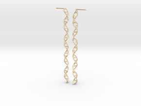 Double Helix 73 mm (2.9") Earrings in 14K Yellow Gold