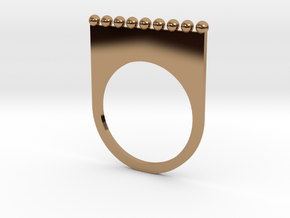 Jewelled flat ring (size 7) in Polished Brass