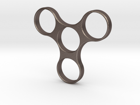 Fidget Spinner in Polished Bronzed Silver Steel