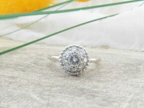 Bouquet Engagement Ring in 14k White Gold