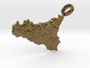 Sicily Realistic Keychain [with custom text] in Polished Bronze