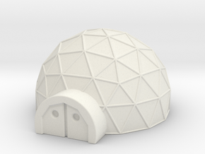 Small Geo Dome in White Natural Versatile Plastic