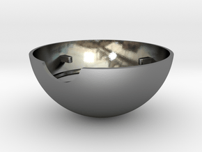 Pokeball "Ring Box" (METALLIC BOTTOM HALF) in Polished Silver