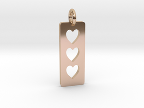 Triple heart Pendant - Cutout Collection in 14k Rose Gold Plated Brass
