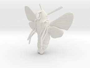 Hummingbird Hawk-Moth Pendant (solid version) in White Natural Versatile Plastic