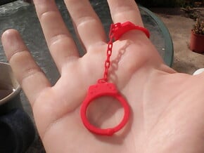 Finger cuffs size 10-12 with chain in Red Processed Versatile Plastic