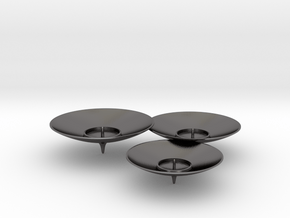 TRIO Candle holder in Polished Nickel Steel