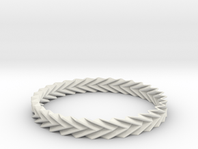 Bracelet Miura - Origami Inspired Design in White Natural Versatile Plastic