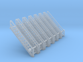 N Scale Stairs 13 (7pc) in Smooth Fine Detail Plastic