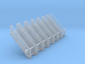 N Scale Stairs 10 (7pc) in Smooth Fine Detail Plastic