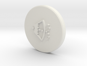 Washer cap with logo Part 2/2 in White Natural Versatile Plastic