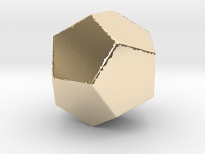 Dodecahedron in 14k Gold Plated Brass