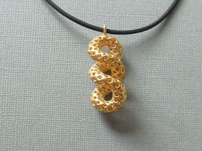 Cruller - A Pendant in Steel in Polished Gold Steel