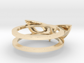 Mask Ring in 14k Gold Plated Brass